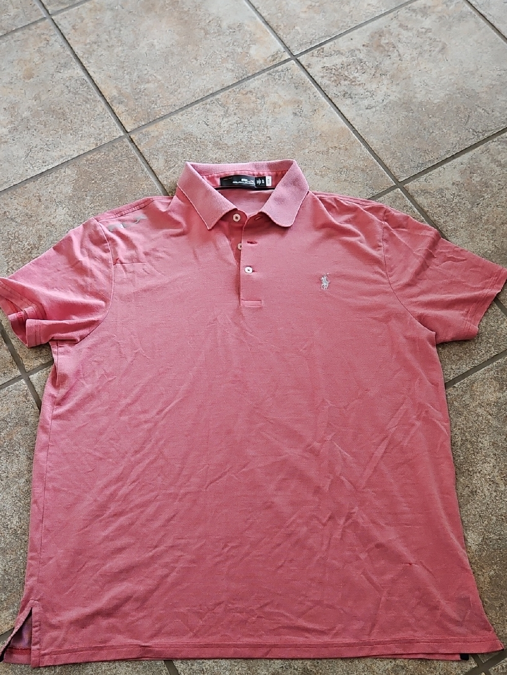 RLX Ralph Lauren  Men's Pink Polo Shirt - Branded. Black Label
